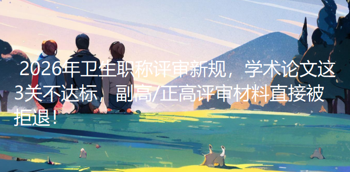 2026年卫生职称评审新规,学术论文这3关不达标,副高/正高评审材料直接被拒退! 2026年卫生职称评审新规,学术论文这3关不达标,副高/正高评审材料直接被拒退!
