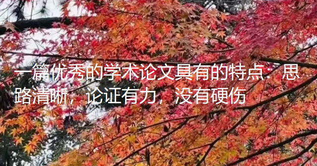 一篇优秀的学术论文具有的特点:思路清晰,论证有力,没有硬伤 一篇优秀的学术论文具有的特点:思路清晰,论证有力,没有硬伤