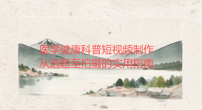 医学健康科普短视频制作：从选题至拍摄的实用指南