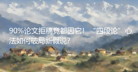 90%论文拒稿竟都因它!“四段论”心法如何破局新假说? 90%论文拒稿竟都因它!“四段论”心法如何破局新假说?